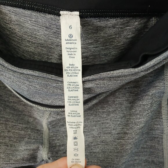 Lululemon Women's Pace Rival Size 6 Crop Leggings Gray Activewear Athleisure M m - Picture 3 of 16